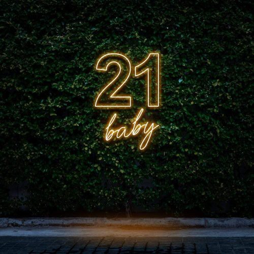 21 baby neon sign yellow light birthday decor