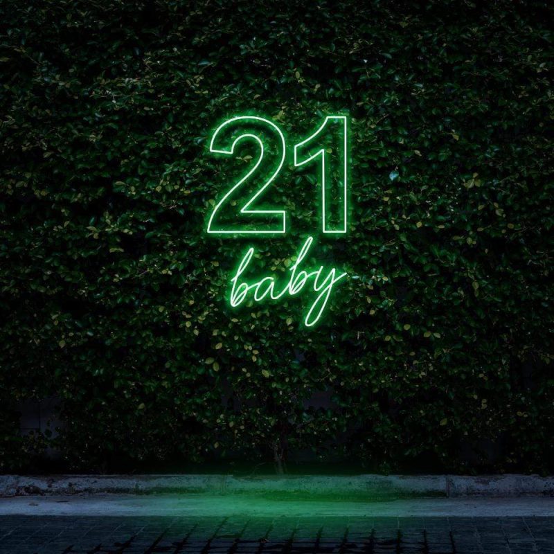 21 birthday baby neon sign celebration decor