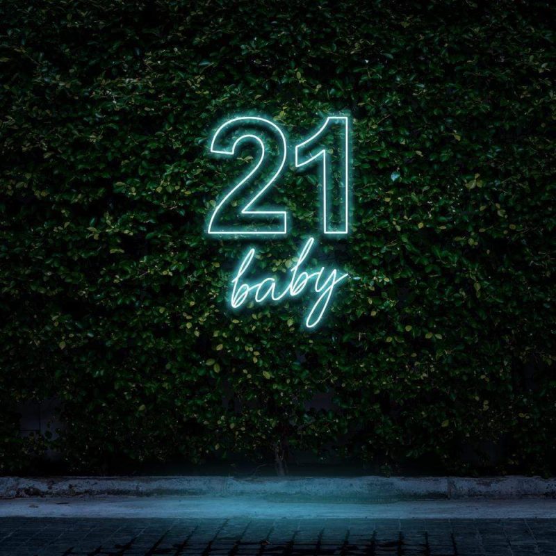 21st birthday neon sign party decor