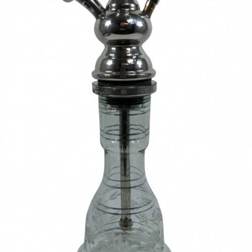 30 inch hookah glass base and metal stem detail