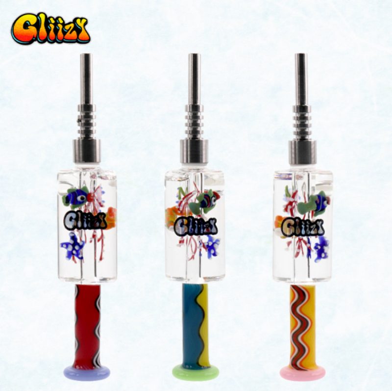 6 inch gliizy honey straw glass nectar collector fish design