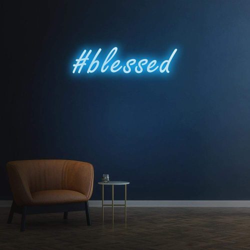 blessed cyan neon sign led wall light