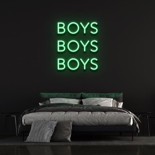 Boys Boys Boys green LED neon sign, stylish wall decor for bedrooms, bars, or living spaces