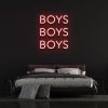 Boys Boys Boys red LED neon sign, bold wall decor for bedrooms, lounges, or entertainment areas