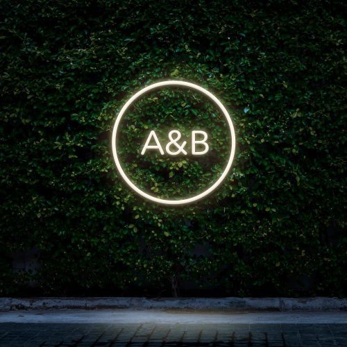 Custom Circle Initials LED Neon Sign with Glow for Vibrant Home Decor