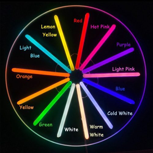 neon light color options chart