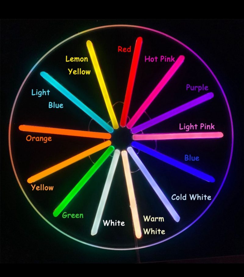 neon light color options chart