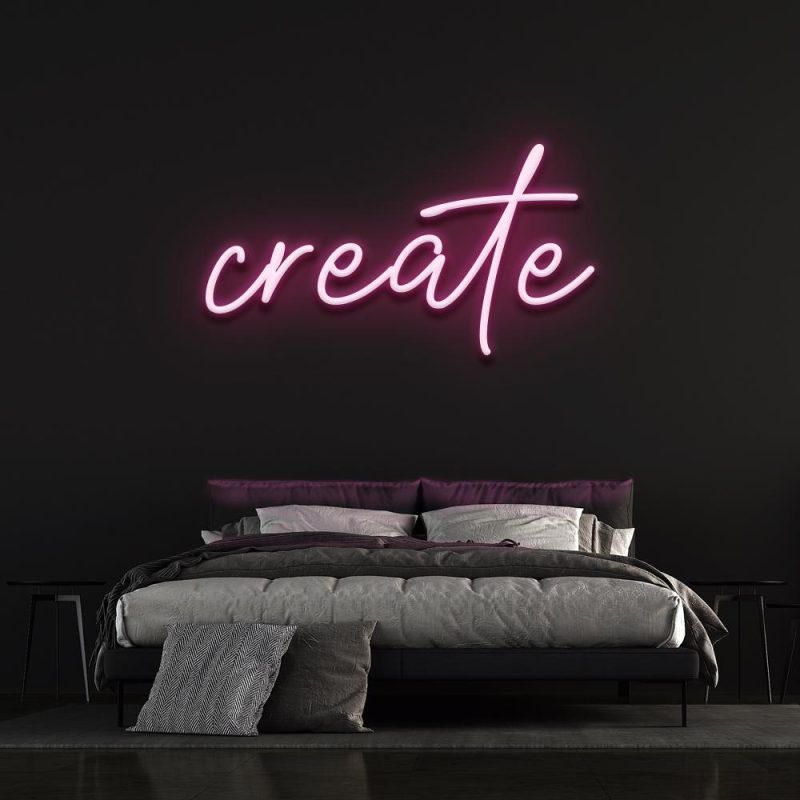 pink neon create sign bedroom decor